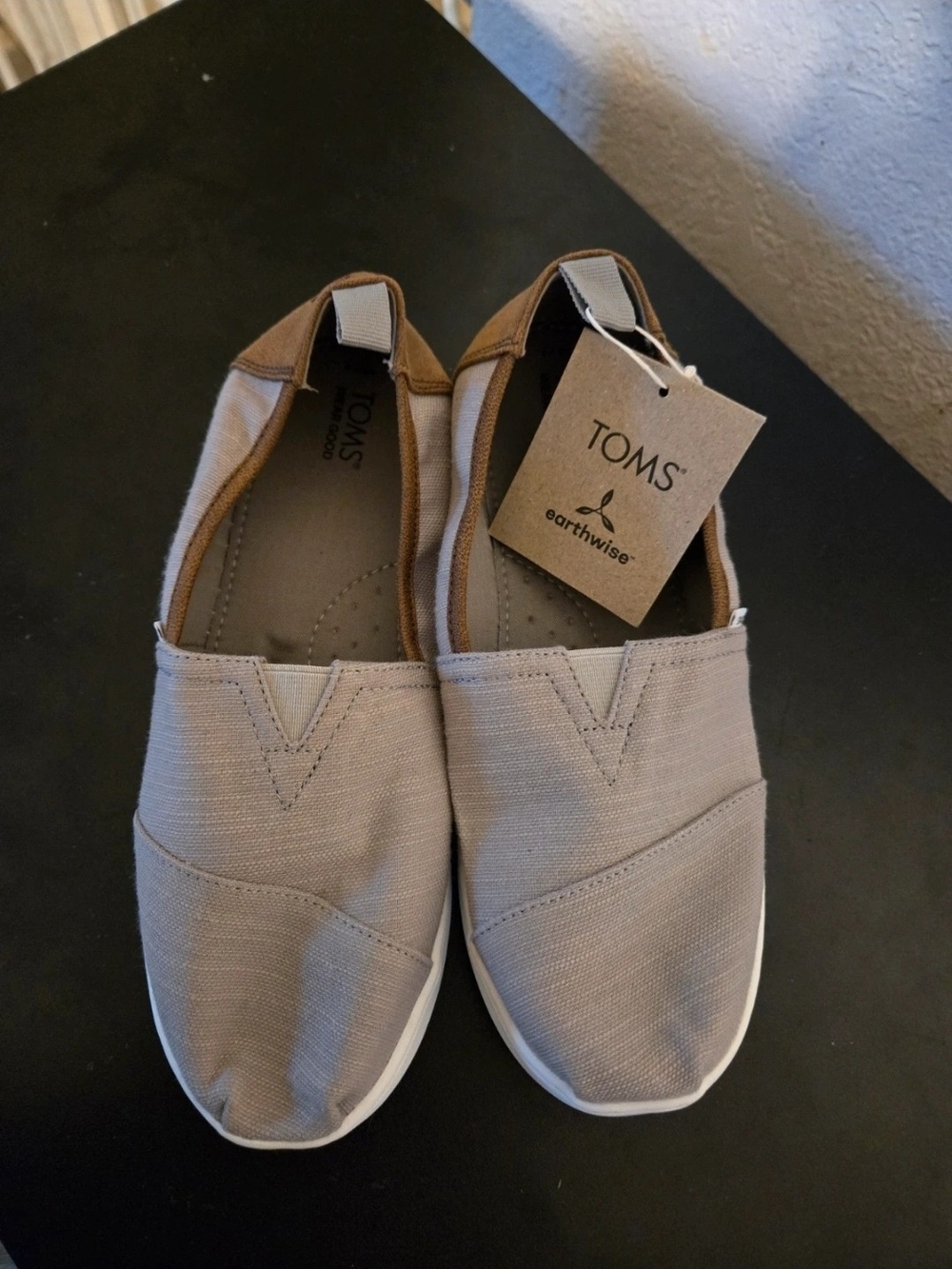 Kids TOMS Slip On Shoes in Taupe